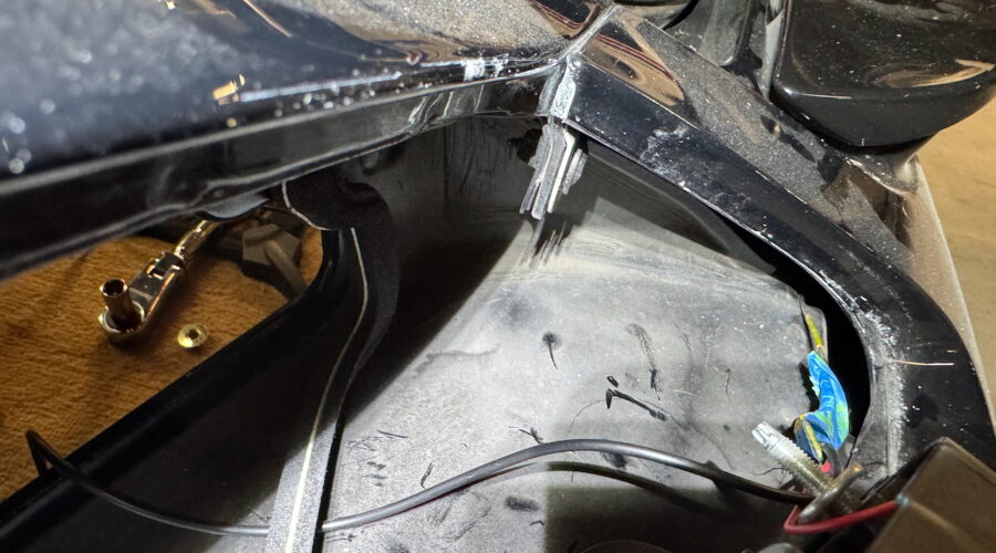 Detail view of tail light fixture.