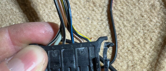 Tail light wiring harness. Reverse power is blue/black, position 3.